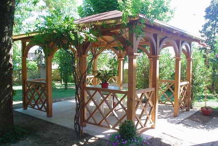 Gazebo Da Giardino In Legno Massello