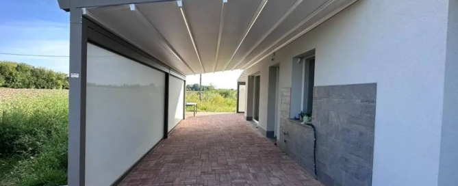 Tenda ad impacchettamento installata a Medolla